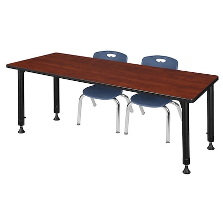 Regency Tables > Height Adjustable > Rectangular Table & Chair Sets, 66 W, 24 L, 23-34 H, Cherry MT6624CHAPBK45NV